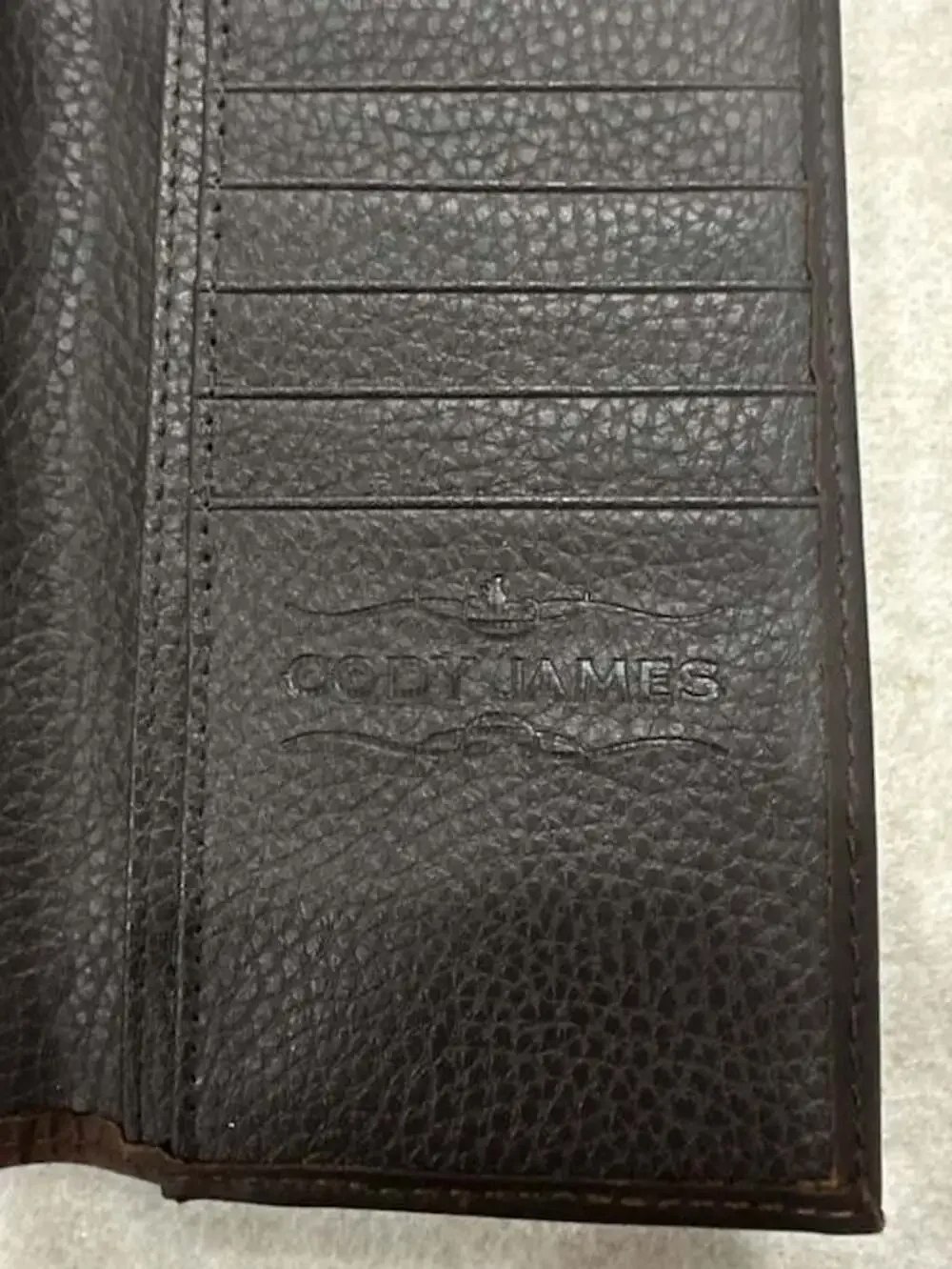 Cody James Men's Brown Leather Tooled Rodeo Wallet
